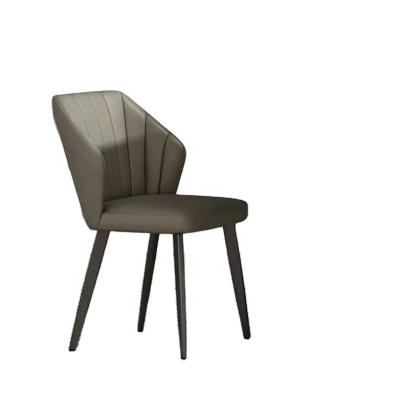 China Non-Adjustable Durable Leather And Metal Gold Feet Black Legs Dining Chair For Dining Room Gray Big Size For Conference Room for sale