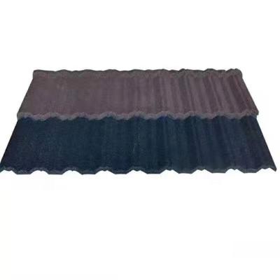 China Villa Zambia Stone Metal Roof Tile Chip Coated Roof Tile for sale