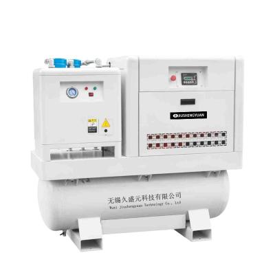 China 7.5 KW 10 HP Lubricated Low Noise Best Small Combo Screw Air Compressor Include Air Tank for sale