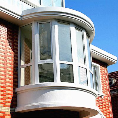 China Folding aluminum window screen curved casement window tempered glass window for villa and home for sale