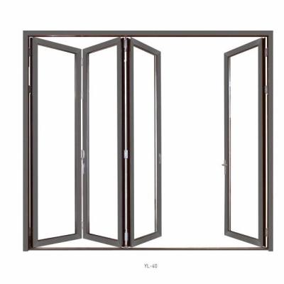 China Newest Design Sound Insulation Entry Door Aluminum Glass Folding Door For Commercial for sale