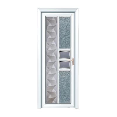 China Bathroom Energy Saving Aluminum Door With Special Design Frosted Glass Swing Door For Home for sale