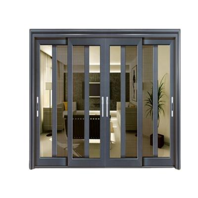 China Exterior Sound Insulation Aluminum Glass Patio Bifold Doors Double Glazing Aluminum Sliding Door for sale