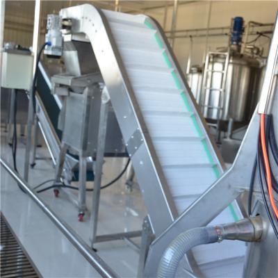 China Stainless Steel Chain Plate Bucket Conveyor For Tomato Paste Processing for sale