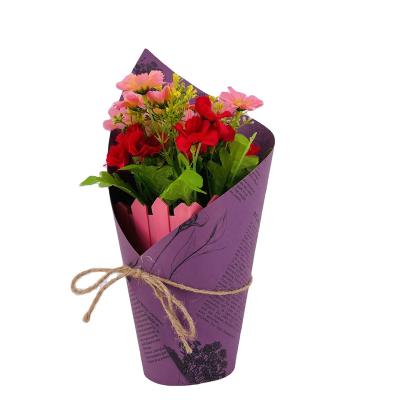 China New Europe High Quality Custom Flower Bouquet Potted Box Covers , Decorative Paper Flower Pot Covers Sliver for sale