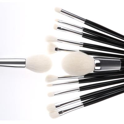 China Angular Blush Custom Logo Private Label Eye Brush Professional Cosmetic Makeup Set Brushes With PU Bag for sale