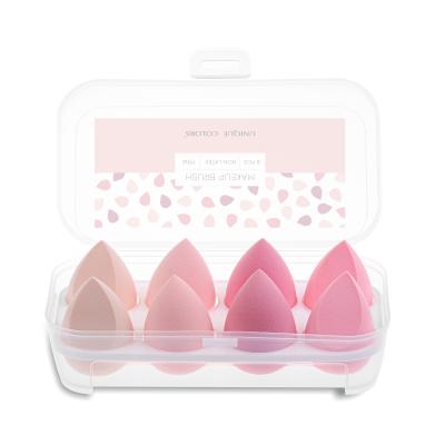 China Cosmetic Base 8pcs/set Non-Latex Makeup Sponge Puff Beauty Blending Custom Logo for sale