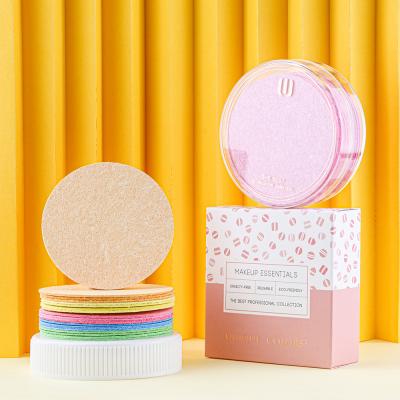 China EXFOLIATE economic compressed private label natural degradable facial cleanser exfoliating cellulose sponge for sale