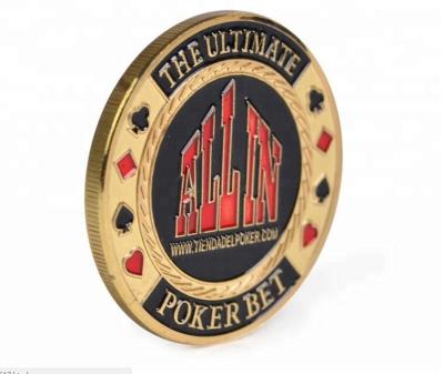 China Promotion Advertising Metal Open Souvenir Coin Gold Plating Enamel Stamp Bronze Antique Full Color Poker Chips for sale