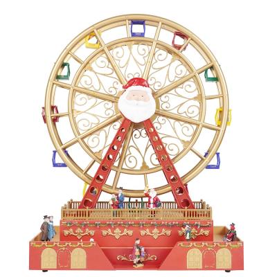 China Wholesale Artificial Christmas Ferris Wheel Led Ferris Wheel Christmas Musical Animated Music Box for sale