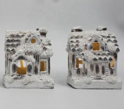 China Battery: 3XLR44 (included) 4/A Christmas Led Lighted Unpainted Ceramic Christmas Village Houses for sale