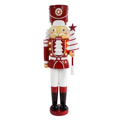 China Polyresin 49%+stone polyresin decor powder 49%+LED light 2% outdoor and indoor christmas nutcracker with led light for sale