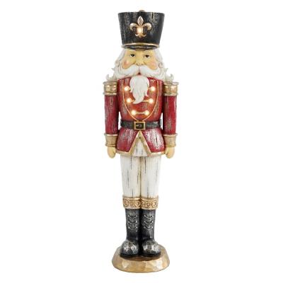 China Wholesale Polyresin Decor 49%+stone Polyresin Powder 49% +LED Light 2% Outdoor And Indoor Christmas Nutcracker With Led Light for sale