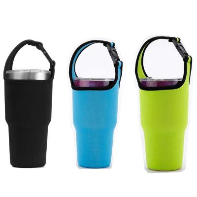 China Waterproof Neoprene Insulated Reusable Coffee Drinking Cup Sleeve With Shoulder Strap for sale