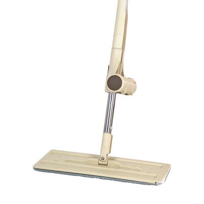 China Sustainable Flat Handle Stainless Telescopic Flat Floor Cleaner Magic Broom Mop for sale