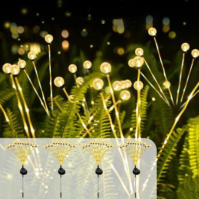 China Modern Landscape LED Powered Waterproof Fairy Outdoor Garden Lawn Christmas Firefly Pathway Solar Lighting Lights for sale