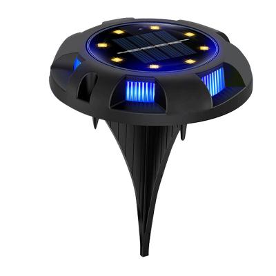 China 2023 New Residential Solar Powered Light Waterproof Earth Garden Pathway Deck Lights with 8 LED Lamp for Home Yard Driveway Lawn Road for sale