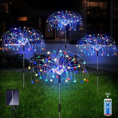 China Modern 3D DIY Solar Led Firework Stake Light Light For Outdoor Garden Pathway Landscape Holiday Party Christmas Lawn Safety Decor for sale