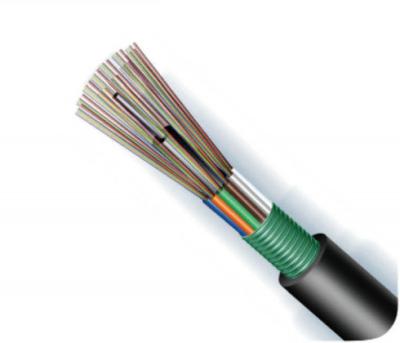 China Single Mode 8/12/24/48/72/144 Cores Telecommunication Armored Optical Cable 12 Cores Aluminum Flat Fiber Cable For Outdoor Underground for sale