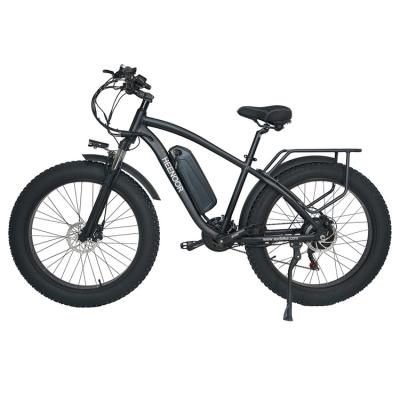 China Aluminum Alloy High quality 26 inch fat bike tyre 48v 750w alloy frame black ebike rear hub motor electric mtb for sale