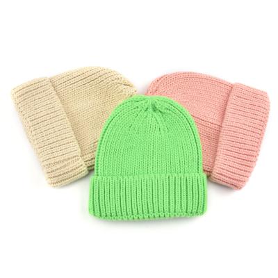 China JOINT Wholesale Unisex Multicolors Knit Hat Custom Logo Cuff Knitting Plain Blank Beanies Hats for sale