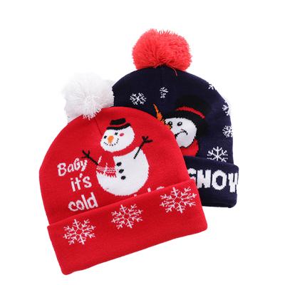 China COMMON Winter Santa Knitted Hat Beanie Hat Colorful Beanies Decoration Supplies Adult Christmas Hat for sale