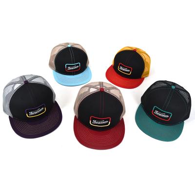 China JOINT Logo 6 Panel Snapback Trucker Hats Custom Embroidery Fashion Mesh for sale