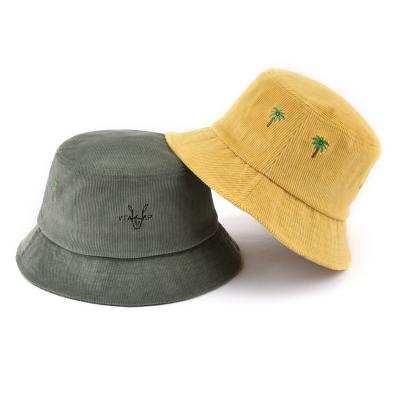 China High Quality Customized Custom Logo Fisherman Bucket Hats Simple Fashion Corduroy Hats for sale