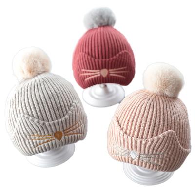 China Wholesale Casual Winter Hat Kids Logo Embroidery Customization Cute Fashion Cute Beanie Kids Knitted Winter Hats for sale