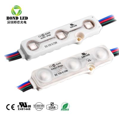 China AlGaInP Injection Module With Full Color Lens RGB 12V 0.72W PVC+PCB 5050 LED Module For Light Box for sale