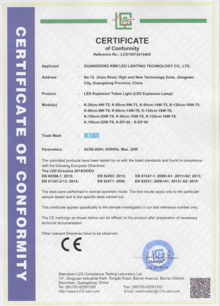 CE - Guangdong KIWI LED Lighting Technology Co., Ltd.