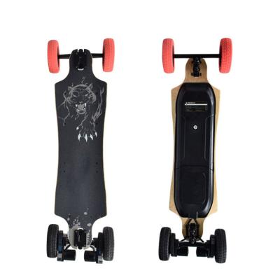 China Unisex Portable Deck Pro Off-Road Switchable Wheels Skateboard Hub Motor Electric Skateboard With 8 PLI ​​Maple 2 Bamboo Belt Drive for sale