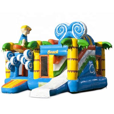 China Entertainment outdoor beach themed inflatable with slide, inflatable castle slide with factory price for sale for sale