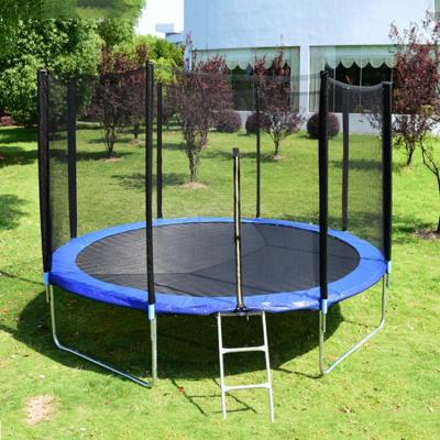 China Factory Price Eco-friendly Jumping Trampoline With Safety Net Bungee Big Kids Double Pad Round Trampoline Bed For Amusement Park for sale