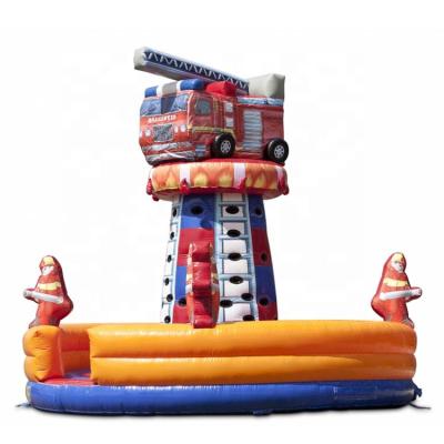 China Inflatable Jumping Rising Wall Inflatable Rising Wall Castle Funny Rocky Tower Firetruck Wall Entertainment Theme Outdoor Different Rock for sale