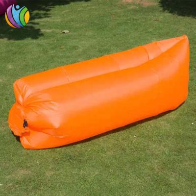 China Indoor or outdoor playground orange color 240x70cm inflatable sleeping bag, inflatable air sofa lazybag, portable inflatable sofa air sofa hammock for sale