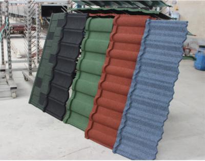 China Mozambique Rwanda Seychelles Somalia plastic synthetic spanish stone coated metal roof tile Te koop