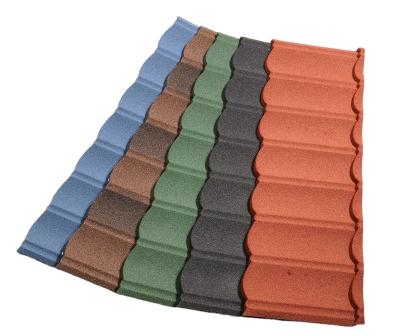 Cina Hot Sale in Africa Colorful Stone Coated Metal Roof Tile, Clear Building Materials Steel Roofing Tiles in vendita