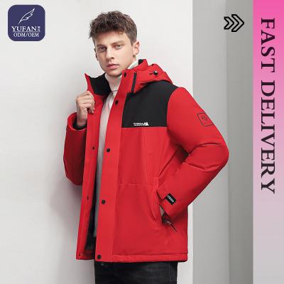 China Anti-wrinkle YuFan stock high-end men's high-end warm shiny jackets for men 2022 winter jacket men down coat stripper for sale