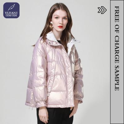 China Custom Made High Quality Winter Waterproof Fan Yu Shinny The Stripper Casual Jacket Women Down Warm Parka Zipper Up Cropped Jacket Coat Y2K Streetwear for sale