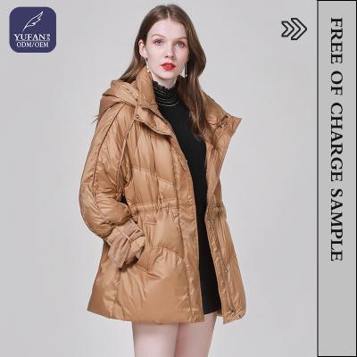 China YuFan High Quality Custom ODM Waterproof Ladies Hooded Jacket Autumn 2022 Quilted Duck Down Jacket Women Casual Windproof for sale