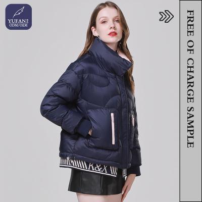 China YuFan New Europe Waterproof Style Fashionable Ladies Letters Lady Down Coat Women Custom Made Winter Coat Women's Shorts Female Jackets for sale