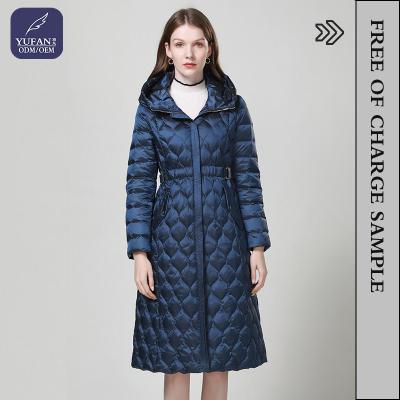 China YuFan Waterproof New Arrives High Quality Custom Made Women Quilted Diamond Lattice Hooded Jacket Quilted Blast Bomber Tunic Jacket for sale