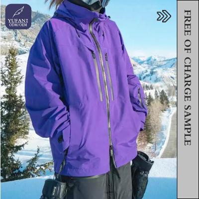 China Custom Color Logo Clothing Women Outdoor Sports Snow Wear Waterproof Hooded Rise Stripper Breathable Ski Jacket for sale