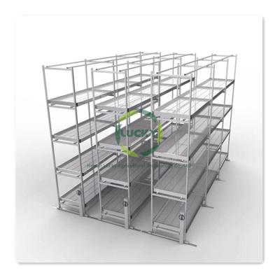 China Easy For Operation Multilevel Commercial Ascending 4X8 Rolling Grow Benches Double Stacked Rolling Bench for sale