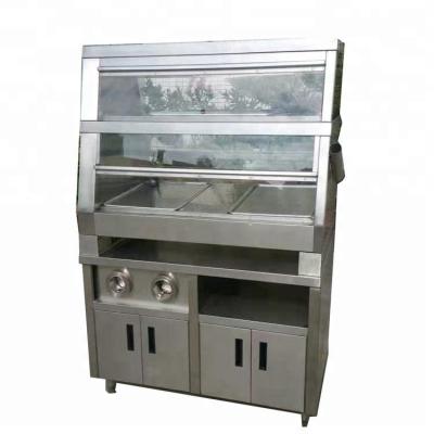 China Stainless Steel KFC Fried Chicken Hot Food Display Showcase for sale