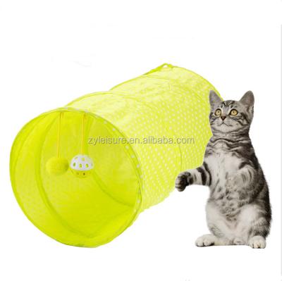 China Viable Folding Cat Play Tent Expandable Collapsible Cat Tunnel Pet Toy Cat House Interactive Bed with Balls for Small Animal for sale