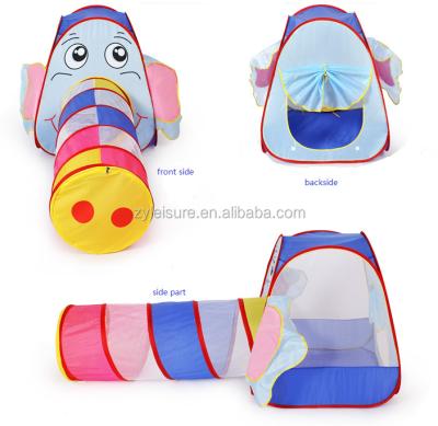 China Toy Safety Standards Kids Play Tent Tunnel Animal Design Tent Cartoon Castle Pop Up Playpen With Folding Balls Toy Indoor Entertainment for sale