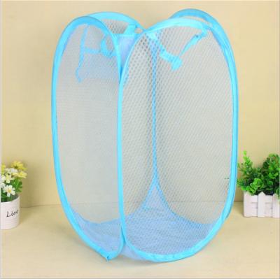 China Durable Laundry Bag Foldable Laundry Hamper Bag Eco-Friendly Pop Up Dirty Clothes Laundry Folding Mesh Storage Canvas Hamper Hamper Folding Basket Kids Pop Up Trash Can for sale