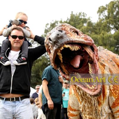 China Amusement Park Rex Dinosaur T Suit Realistic Animatronic Walking Dinosaur Realistic Adult Costume For Sale for sale